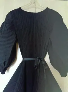 ブラックプリーツワンピース