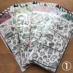 クレヨンしんちゃん　ボンボンドロップシール　モノクロ　白黒　男の子　4枚　ラスト