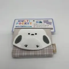 新品未使用　移動ポケット　シマエナガ　ベージュ系チェック