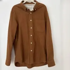 無印良品　ブラウン ボタンアップシャツ XL