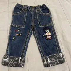 ミキハウス ダブルビー ビーくん 編みぐるみ デニム 長ズボン パンツ