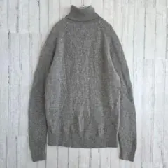 無印良品 ニット セーター グレー M ウール100% タートルネック