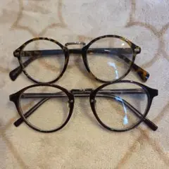 ファッション・伊達メガネ 2点セット