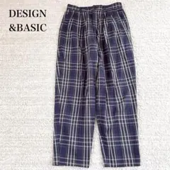 レナウン テーパードパンツ チェック柄 綿 ウエストゴム ゆったり カジュアル