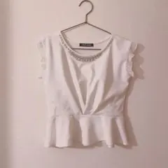 CECIL Mc BEE セシルマクビー ビジュー ペプラムブラウス