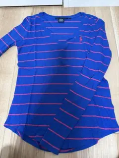 Ralph Lauren Sport 長袖Tシャツ XS 青赤ストライプ