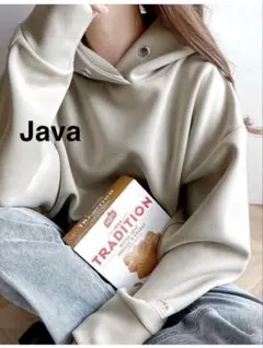 Java ジャバ　ダンボールニット パーカー アイボリー　M