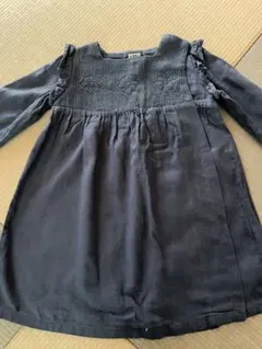 ボントン　ネイビー 長袖ワンピース