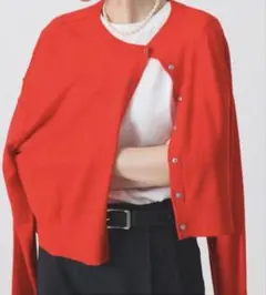 IENA◆IENA BLACK ステイシーカーディガン レッド