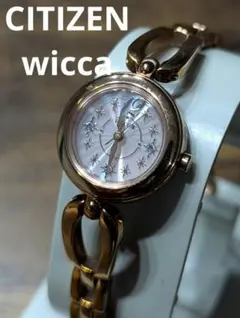稼働 CITIZEN wicca シチズン ウィッカ ゴールド ソーラー 腕時計