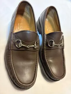 【GUCCI】ホースビット ローファー ブラウン UK7.5 26.5イタリア製
