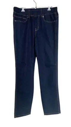 美品 ダークブルー ストレートデニムパンツ LLサイズ