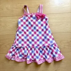 女の子用 ワンピース水着 110cm チェック柄