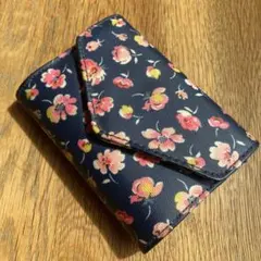 Cath Kidston 花柄 三つ折り財布 ネイビー