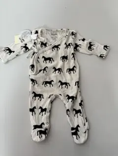 オーガニックコットン 馬柄ロンパース 95cm未満