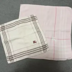 BURBERRY タオルハンカチ 2枚セット ピンク