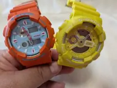よ*こ様 【非稼働】G-SHOCK イエロー、オレンジ 腕時計(デジタル) 2台
