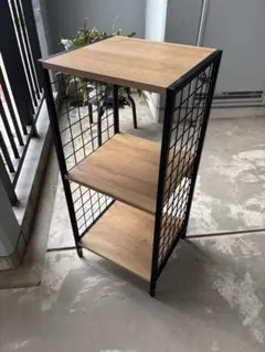 スティール製　3段ラック　棚木製 直接引き取り限定です