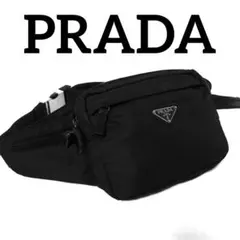 希少　良品　PRADA プラダ　ウエストバッグ　ボディバッグ　ブラック　ナイロン