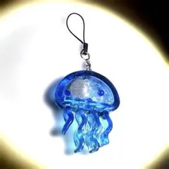 クラゲレジンストラップ 海モチーフ 貝殻入り ハンドメイド