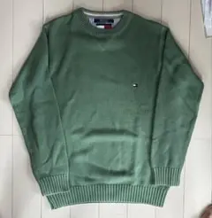 希少　美品　90s tommy hilfiger ニット　ライトグリーン