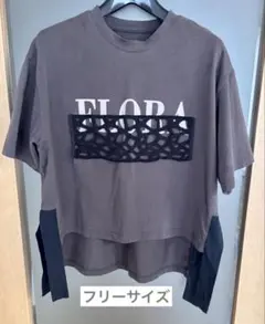FLORA ロゴ カットソー 半袖 Tシャツ フリーサイズ