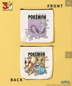 スリコ　ポケモン30周年　ポーチ　イーブイブイズミュウツーミュウ3coins