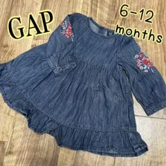 GAP デニム ワンピース 70cm 長袖　フリル