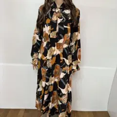 新品♡大人気♡デザイン花柄ロングワンピース　Lマキシワンピース