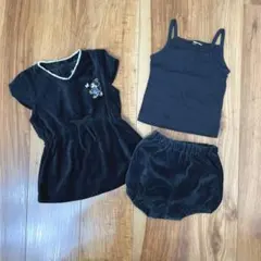 半袖ワンピース　ベロア　ブルマ付き　黒キャミソール　ミニーちゃん　ディズニー