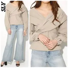 美品✨ SLY CROSS TIE TOPS クロスタイトップス ボリューム袖のサムネイル