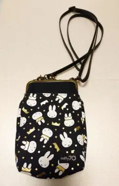 AYANOKOJIミッフィー 70thがま口お散歩ポシェット ポーチ金色のドット
