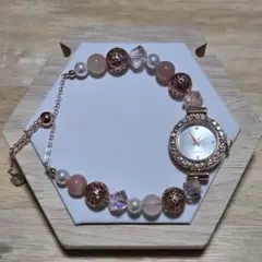 ローズゴールド 塩源瑪瑙ブレスレット腕時計