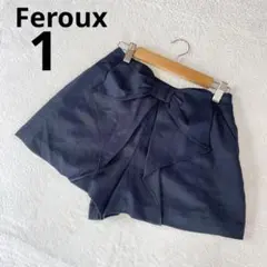 ★ Feroux フェルゥ リボン ラメ ショートパンツ ネイビー 無地 1のサムネイル