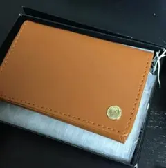 コイン付き♥ベージュ名刺入れ マットタイプ カード入れにもポケットマチあり