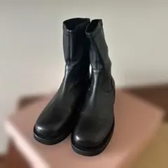 新品未使用　ファビオルスコーニ ショートブーツ　37 ブラック　レザー