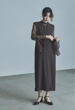 美品★niana パーティードレス ブラウン 2点セット