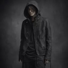 rareBOISNONVERNI Calf Skin Hooded Jacket