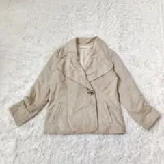 クリスチャンオジャール　中綿ショートコート　スエード　ベージュ　光沢　アウターL