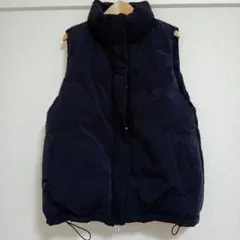 ダウンベスト ダブルジップ ボタン 黒 ブラック GLACIER lusso