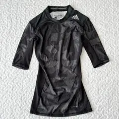 アディダス テックフィット コンプレッション 黒 S 半袖 トレーニング
