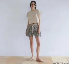 SeaRoomlynn ライトCanvasギャザーショートパンツ レオパード柄のサムネイル