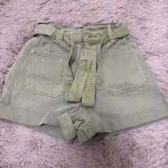 zara カーキショートパンツ　デニム