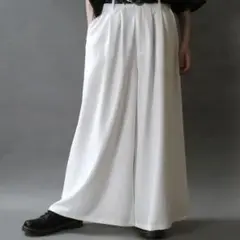 2Tuck ワイドパンツ スラックス 袴パンツ ホワイト
