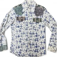 kennington★ビンテージ M ウエスタンシャツ パッチワーク 長袖シャツ