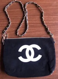 CHANEL ノベルティポーチ キャンバス ブラック 斜め掛け - メルカリ