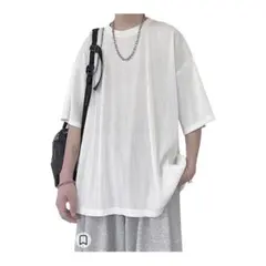 Tシャツ　メンズ　ビッグT 柔らかな肌触り　ホワイト　Ｌ