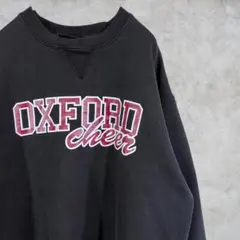 カレッジ【Pennant】 短丈 フェード 古着 スウェット S ブラック