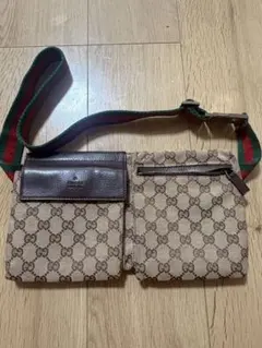 GUCCI GGキャンバス ボディバッグ ウエストポーチ 訳あり - メルカリ