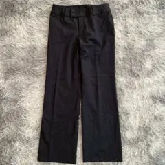 【コムサイズム】黒 ウール100%スラックス L 大きいサイズ オフィスライク